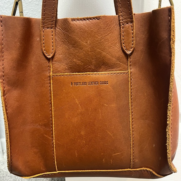 Portland Leather Honey Brown Crossbody Tote - Picture 7 of 7
